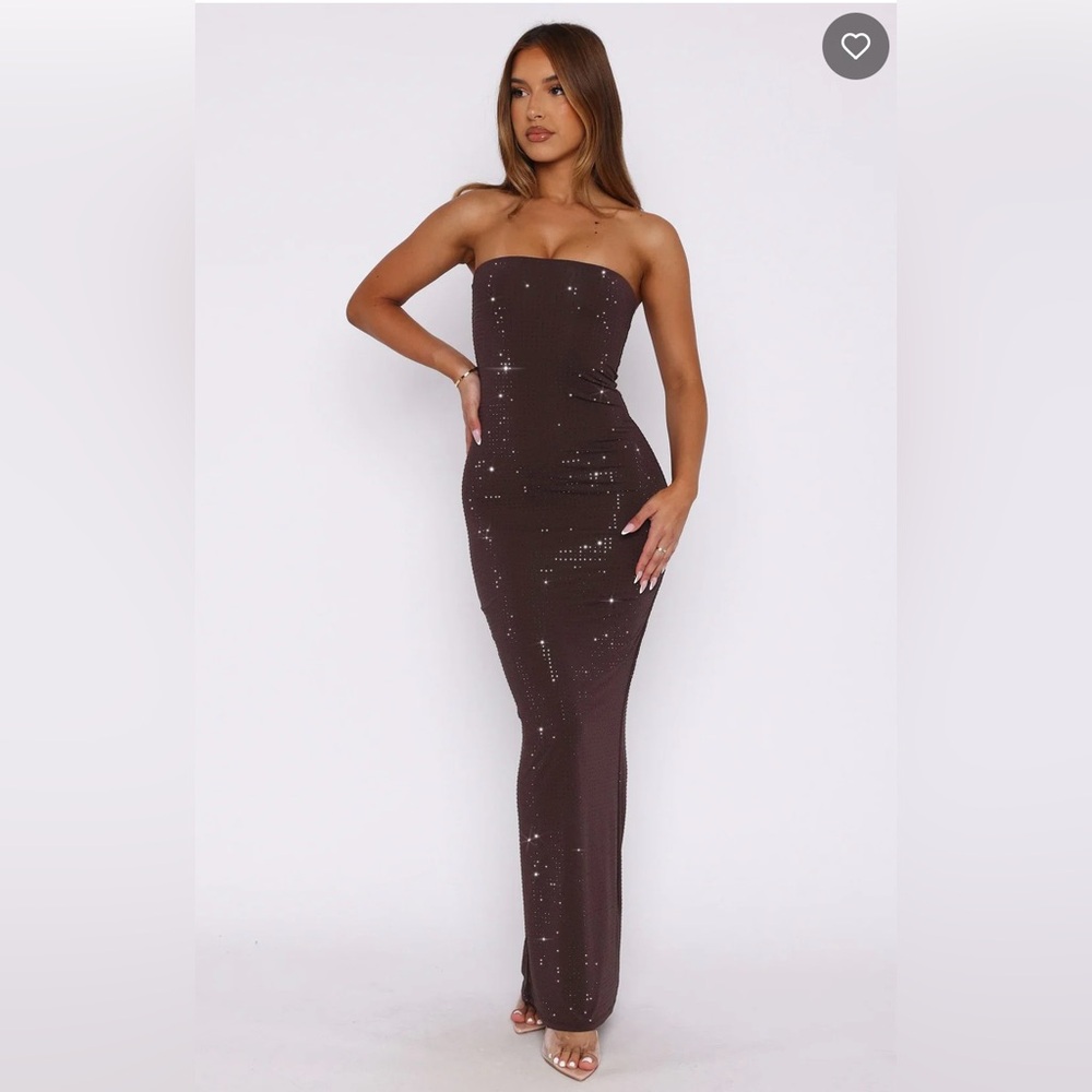 White Fox Boutique Platinum Maxi Dress Chocolate